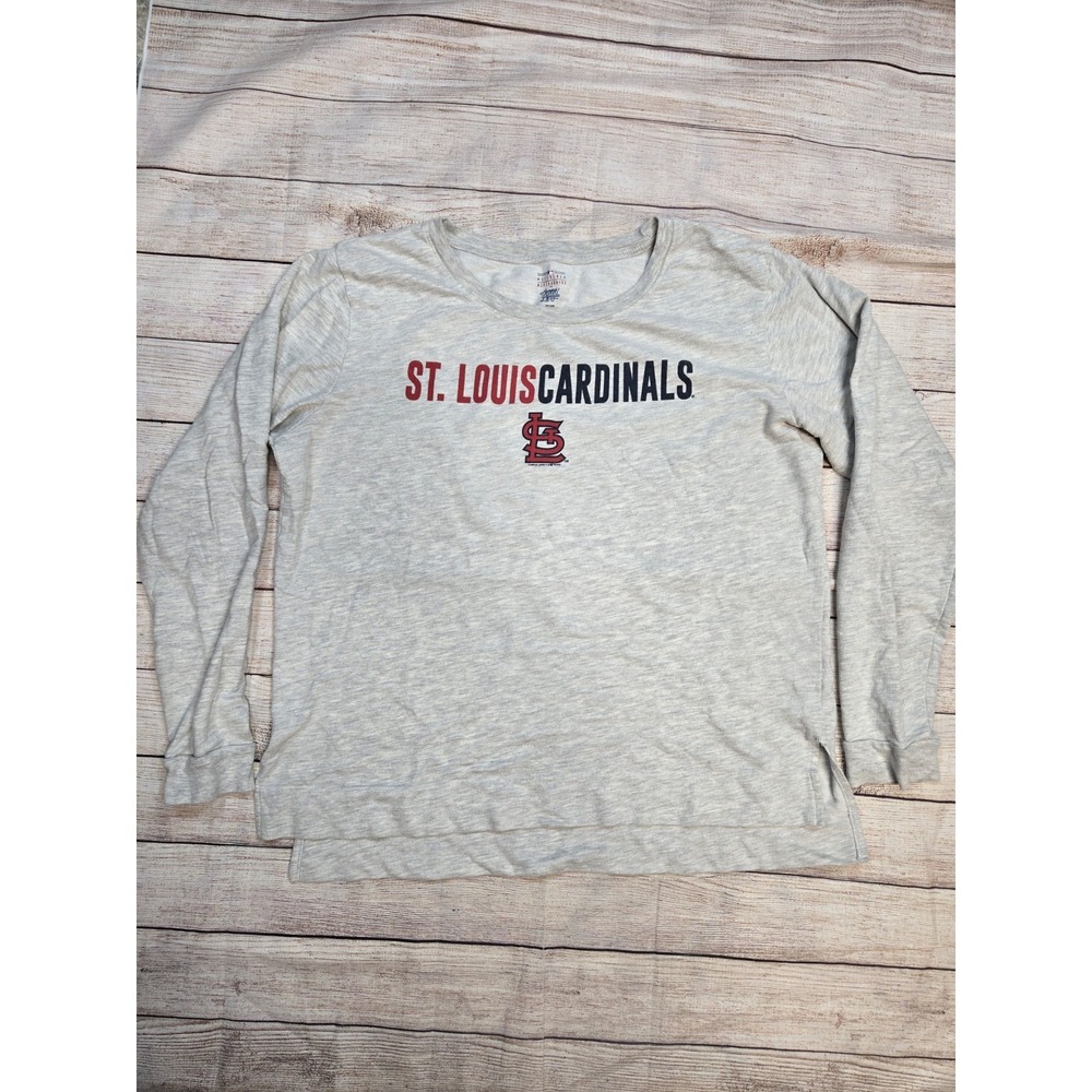 Campus Lifestyle MLB St Louis Cardinals Small Grey Spellout Long Sleeve Size L